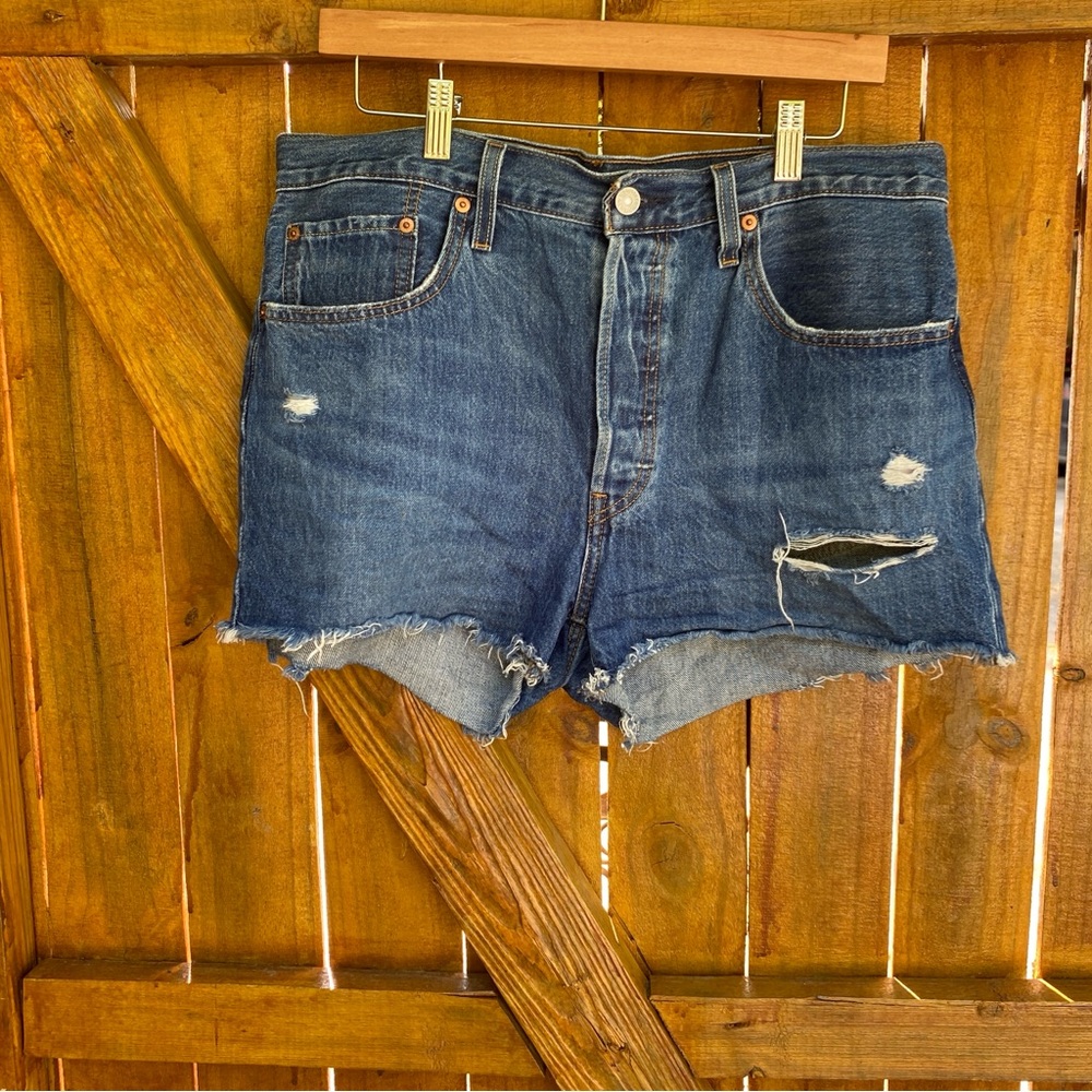 Cowboy Carter Ready Levi's 501  Cut off  Jean Shorts Raw Hem